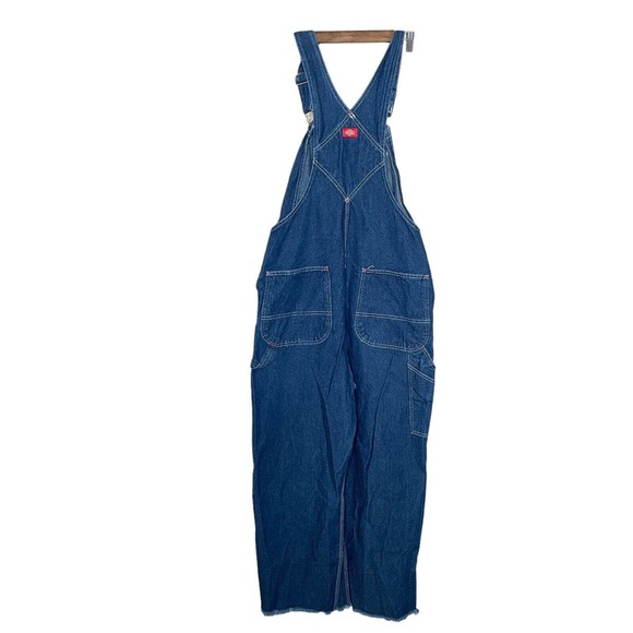 Dickies 36X34 Mens Blue Dark Wash Adjustable Strap Carpenter Overall One Piece - Picture 2 of 5